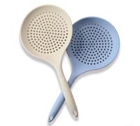 Cuillères écumoires en silicone avec géométrie de drainage optimisée pour une libération rapide des liquides tout en conservant les aliments solides (2 pièces)