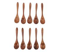 Cuillères en bois 10 pcs, cuillères à café artisanales 13 cm, prises confortables - Multifonctions pour mélanger, remuer, service, design ergonomique idéal cuisine et pause café