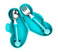 Cuillères et fourchettes pour bébé - Cuillères pour Argenterie pour bébé - Couverts pour auto-alimentés en acier inoxydable, ensemble d'argenterie pour tout-petits, fournitures d'alimentation Neamou