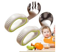 Cuillères et fourchettes pour bébé,Fourchette et cuillère pour bébé,Fourchettes à cuillère pour tout-petits en argenterie pour bébé - Argenterie pour en acier inoxydable avec poignée en Aallyn