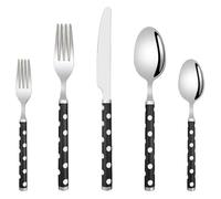 Cuillères-fourchettes en acier inoxydable, ensemble de couverts, 5/20/30/40 pièces, couteau, fourchette et cuillère, couverts à steak à long manche épais for usage domestique(Black,4Set 20Pcs)