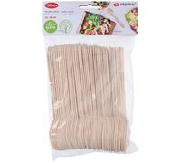 Alpina Lot de 50 Cuillères Naturelles en Bois Jetables 16 cm Beige