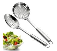 Cuillères Passoires Pour La Cuisine,Ustensile De Passoire À Huile Avec Manche Long,Lot De 2 Pièces Cuillères Filtrantes En Métal | Pour La Cuisson, Pâtes, Soupe, Nouilles, Friture, Pâtes, Service