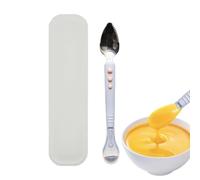 Cuillères pour | Double extrémité avec boîte de rangement | Cuillères alimentaires pour apprentissage | pour purée de fruits, glace, maison, école, voyage, pique-nique, restaurant, camping,