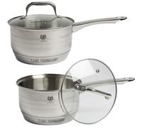 CUILLIÈRE 2,6L CASSEROLE CUILLIÈRE Casserole Casserole à beurre Couvercle en verre en acier inoxydable