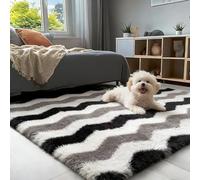 CUIMEI Moquette Salon 170 x 210 cm, Facile d'entretien, Haute Densité de Poils et Agréablement Doux Design, pour Chambre Moquette Tapis Moderne Tapis, Vague