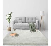 CUIMEI Tapis Chambre Adulte 35 x 150 cm, Soft à Poils Longs Moelleux, Antidérapant, Intérieur Moderne Décoration, pour Salon Moquette Tapis Moderne Tapis, Blanc cassé