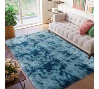 CUIMEI Tapis Chambre Bebe 250 x 320 cm, Moelleux, Antidérapant Épais, Lavable, Nature Mono Design Moderne, pour Chambre d'enfant Doux Moelleux Moderne Grand Tapis, Bleu Foncé