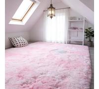 CUIMEI Tapis Chambre Enfant 280 x 400 cm, Grande Taille, Àpoils Longs Shaggy, Lavable, Sûr et Antidérapant, pour Chambre Taille Tapis Poils Longs Moderne, Rose Clair
