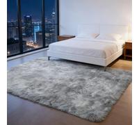 CUIMEI Tapis Chambre Enfant 330 x 350 cm, Facile d'entretien, Haute Densité de Poils et Agréablement Doux Design, pour Chambre Tapis Shaggy Poils Longs Moderne, Gris Clair