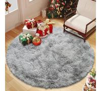 CUIMEI Tapis de Chambre Ado 110 x 110 cm, Dessous Antidérapant, Lavable à 30 Degrés, Super Doux, Aspect Fourrure, pour Salon Tapis Salon, Antidérapant, Gris Clair