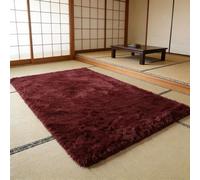 CUIMEI Tapis de Chambre Doux 290 x 360 cm, Rectangulaire, Shaggy Doux et Confortable, Moelleux et Lavable, pour Chambre Tapis de Salon Shaggy, Vin Rouge