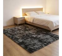 CUIMEI Tapis de Chambre Enfant 325 x 400 cm, Dessous Antidérapant, Lavable à 30 Degrés, Super Doux, Aspect Fourrure, pour Salon Tapis de Salon Monochrome, Gris Foncé
