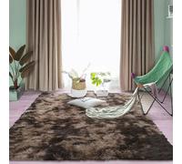 CUIMEI Tapis de Salon 75 x 130 cm, Moelleux, Antidérapant Épais, Lavable, Nature Mono Design Moderne, pour Chambre d'enfant Tapis de Salon Tapis Poil Ras, Brun