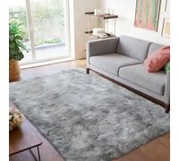 CUIMEI Tapis de Salon 90 x 220 cm, Soft à Poils Longs Moelleux, Antidérapant, Intérieur Moderne Décoration, pour Salon The Tapis de Élégant, Gris Clair