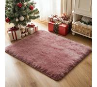 CUIMEI Tapis de Salon Lavable 125 x 350 cm, Moelleux, Antidérapant Épais, Lavable, Nature Mono Design Moderne, pour Chambre d'enfant Tapis Moelleux de Salon, Rose foncé