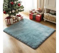 CUIMEI Tapis de Salon Lavable 220 x 340 cm, Moelleux, Antidérapant Épais, Lavable, Nature Mono Design Moderne, pour Chambre d'enfant Tapis Moelleux de Salon, Bleu Clair