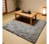 CUIMEI Tapis de Salon Lavable 390 x 430 cm, Confortable, Polyester Lavable, Parfait pour La Maison Différentes Tailles, pour Canapé Tapis de Salon Monochrome, Gris argenté