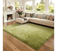 CUIMEI Tapis de Salon Moderne 220 x 220 cm, Facile d'entretien, Haute Densité de Poils et Agréablement Doux Design, pour Chambre Tapis Shaggy Poils Longs Moderne, Fruit Vert