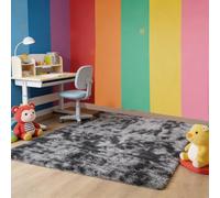 CUIMEI Tapis de Salon Vintage 190 x 200 cm, Confortable, Polyester Lavable, Parfait pour La Maison Différentes Tailles, pour Canapé Grand Tapis Moderne à Poils Longs, Gris Foncé