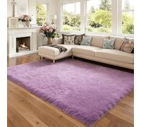CUIMEI Tapis Moderne 125 x 350 cm, Rectangulaire, Shaggy Doux et Confortable, Moelleux et Lavable, pour Chambre Moelleux et Lavable - Tapis, Pourpre