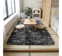 CUIMEI Tapis Poils Longs 55 x 180 cm, Dessous Antidérapant, Lavable à 30 Degrés, Super Doux, Aspect Fourrure, pour Salon Tapis Salon Moderne Pelucheux, Gris Foncé