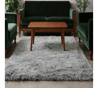 CUIMEI Tapis Poils Longs Salon 140 x 455 cm, Dessous Antidérapant, Lavable à 30 Degrés, Super Doux, Aspect Fourrure, pour Salon Intérieure Tapis Ultra Doux, Gris argenté