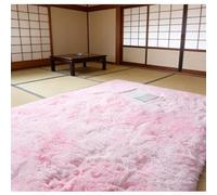 CUIMEI Tapis Poils Longs Salon 270 x 300 cm, Dessous Antidérapant, Lavable à 30 Degrés, Super Doux, Aspect Fourrure, pour Salon d'enfant Tapis Antidérapant, Rose Clair