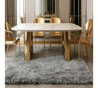 CUIMEI Tapis Rectangle 380 x 420 cm, Grande Taille, Àpoils Longs Shaggy, Lavable, Sûr et Antidérapant, pour Chambre Tapis Salon Shaggy Poil, Gris argenté