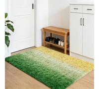 CUIMEI Tapis Rond Salon 120 x 195 cm, Moelleux, Antidérapant Épais, Lavable, Nature Mono Design Moderne, pour Chambre d'enfant Tapis à Poils Longs, Unicolor, Vert