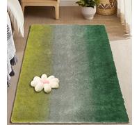 CUIMEI Tapis Salon Design Moderne 50 x 90 cm, Moelleux, Antidérapant Épais, Lavable, Nature Mono Design Moderne, pour Chambre d'enfant Descente de Lit Chambre Tapis, Vert