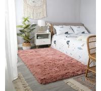 CUIMEI Tapis Salon Lavable 190 x 260 cm, Dessous Antidérapant, Lavable à 30 Degrés, Super Doux, Aspect Fourrure, pour Salon Tapis de Moderne, Doux, Rose foncé