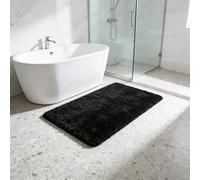 CUIMEI Tapis Salon Lavable en Machine 90 x 350 cm, Moelleux, Antidérapant Épais, Lavable, Nature Mono Design Moderne, pour Chambre d'enfant Tapis Premium Haute de Gamme, Noir