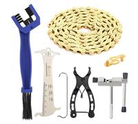 CUINIUNAID Chaîne de vélo 6/7/8 vitesses 1/2 x 3/32"" 116 maillons Dérive-chaîne vélo avec pince antivol + testeur de chaîne + brise-chaîne, chaîne de vélo Kit d'outils de chaîne BMX VTT