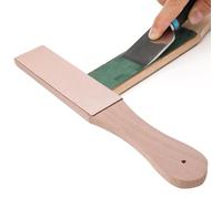Cuir à Affûter - Bloc d'Affûtage,Outil de Finition Double Face avec Manche Ergonomique pour Couteaux de Cuisine et Ciseaux à Bois