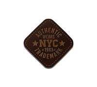 Cuir Authentic Wears NYC - Ecusson thermocollant patches appliques, Taille: 3 x 3 cm