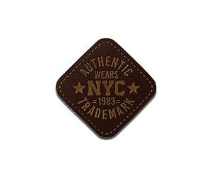 Cuir Authentic Wears NYC - Ecusson thermocollant patches appliques, Taille: 3 x 3 cm
