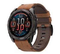 Cuir Bracelet pour Garmin Fenix 7X, 26mm Cuir Bande Quick Fit Bracelet pour Fenix 8 51mm, FEnix 6X, FEnix 6X Pro, FENix 5X, FENix 5X Plus, FENIX 3, FENIX 3 HR, Enduro, Quatix 3, Descent Mk1 Mk2