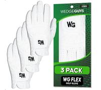 Cuir Cabretta Premium Et Élasthanne Microfit - Wedge Guys Flex Gants De Golf - Gant De Golf Ultra-Résistant - Accessoires De Golf Homme - Main Gauche - Lot De 3