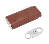 Cuir Cedarwood LIGNAGE Voyage Portable Porte-Cigare Ciseaux Brun 3 Doigts cigares