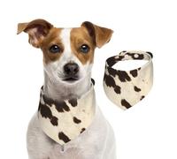 Cuir de Vache Marron,Bandanas pour Chien, écharpe en Coton, Bavoirs réglables pour Animaux de Compagnie,M