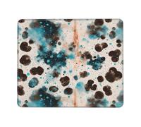 Cuir De Vache Primitif Brun Cyan De L'Ouest Tapis De Souris Antidérapant Mouse Pad Petit Mousepad pour Travail Jeu Bureau 25X30Cm