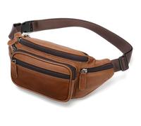 Cuir Fanny Pack pour Hommes Taille Sac Hanche Bourse Téléphone Bum Ceinture Messenger Épaule Sling Poitrine Sacs Marron