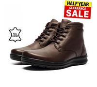 Fleet & Foster Bottines Chukka Geai Hommes Cuir Imperméable Mémoire Mousse Marron