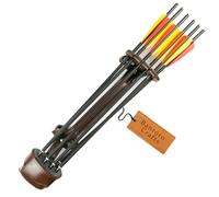 Cuir Marron Cuir Traditionnel Carquois de tir à l'arc Porte-flèches Taille/Hanche Sac à bandoulière Suspendu Tir Chasse Bandoulière Sac de Ceinture réglable (Longueur 41 CM)