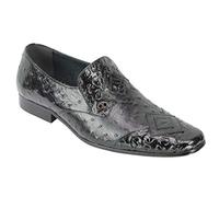 Cuir Noir Les Vrais Hommes de Peau d'autruche Imprimer Smart Office Casual Party Mocassins Habillées Chaussures[AV988-153-BLACK-43]