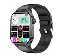 (Cuir noir) Montre connectée Lipides sanguins Acide urique Glycémie ECG PPG HRV FC Composition corporelle Santé Bluetooth Appel