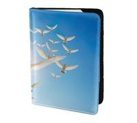 Cuir Passeport Titulaire Couverture Cas Oiseau Amour Cœur Art2 Impression Écologique Cuir Voyage Essentiels
