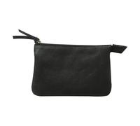 CUIR Petite Pochette 2 compartiments 13x9cm - Noir
