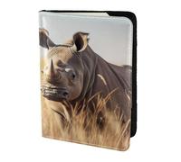 Cuir Porte-passeport Couverture Cas Animal rhino1 Imprimer Écologique En Cuir Voyage Essentiels